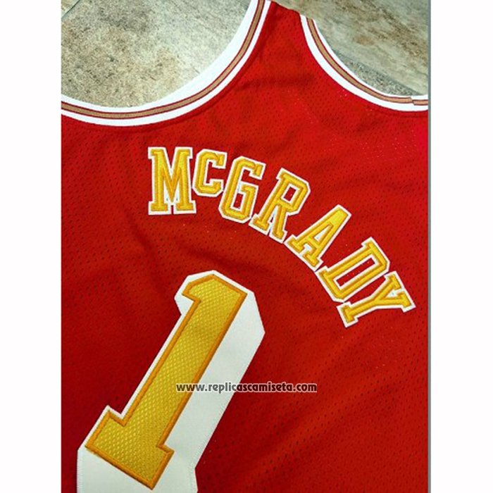 Camiseta Houston Rockets Tracy McGrady #1 Hardwood Classics Throwback Rojo
